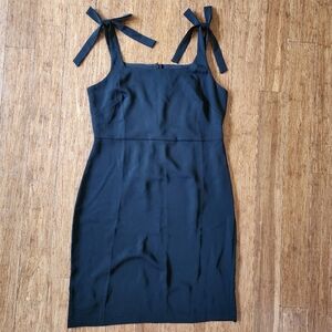 Ann Taylor Black Sheath Spaghetti Strap Midi Dress